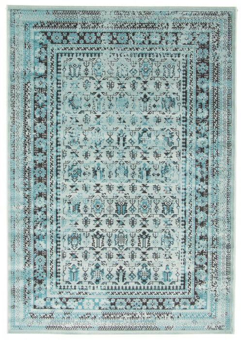 Carpette Awena turquoise 5 pi 3 po x 7 pi 7 po