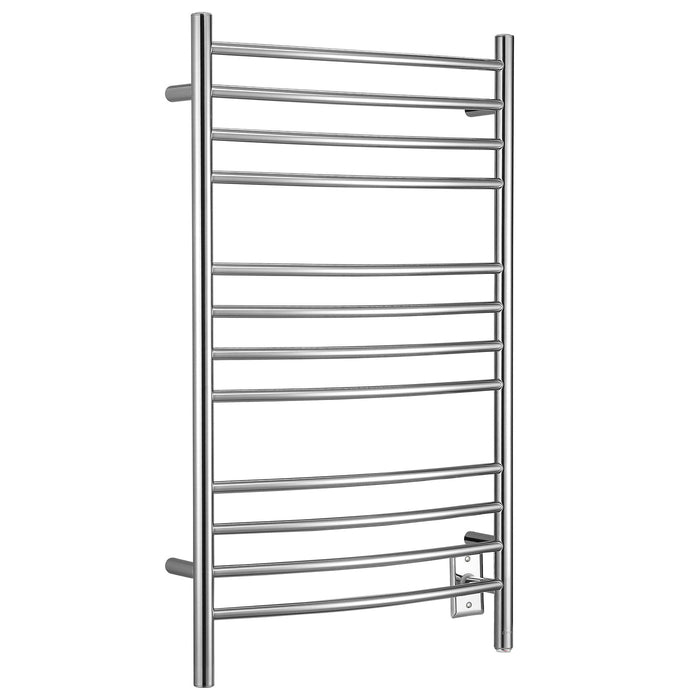 Porte-serviettes chauffant électrique Lustra d’Ancona 12 barres courbées, câblé et branché - AN-5342