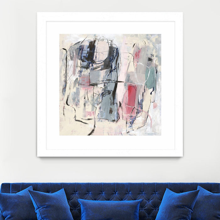 Œuvre d’art murale encadrée blanche et mate « Palpitation Monitor » 30 x 30