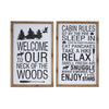 Panneau mural « Cabin Rules » et « Neck of The Wood » en bois - ensemble de 2 décorations murales