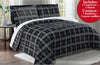 Ensemble d'édredon Grey Plaid 3 pièces à motif écossais pour grand lit – gris