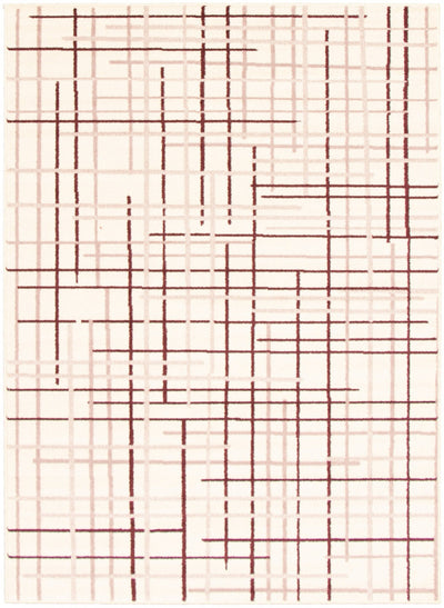 Taite Cream-Bordeaux Area Rug - 3'11" x 5'7"