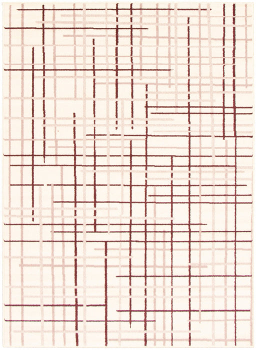 Carpette Taite crème-Bordeaux - 3 pi 11 pox 5 pi 7 po
