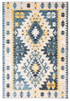 Carpette Mosaic taupe et bleue lavable à la machine - 8 pi 0 po x 10 pi 0 po