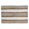 Tapis de salle de bain rayé en microfibre taupe 20 x 32