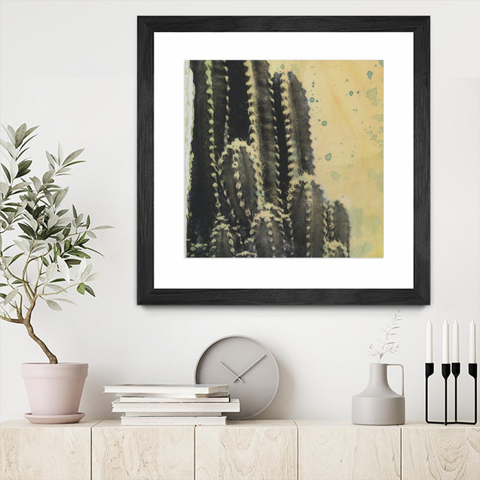 Œuvre d’art murale encadrée noire et mate « Desert Dreams Iv » 30 x 30