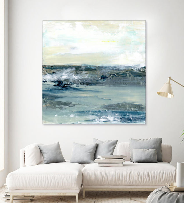 Œuvre d’art murale Giant Art « Coastal Blues I » 54 x 54