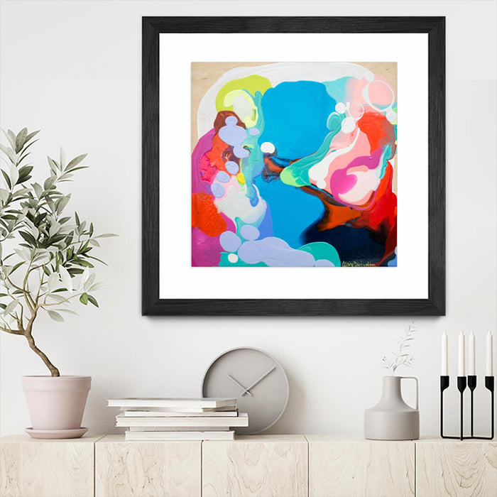 Œuvre d’art murale encadrée noire et mate « Traveling Back In Time » 36 x 36