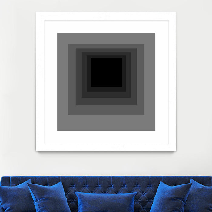 Œuvre d’art murale encadrée blanche et mate « After Josef A » 36 x 36