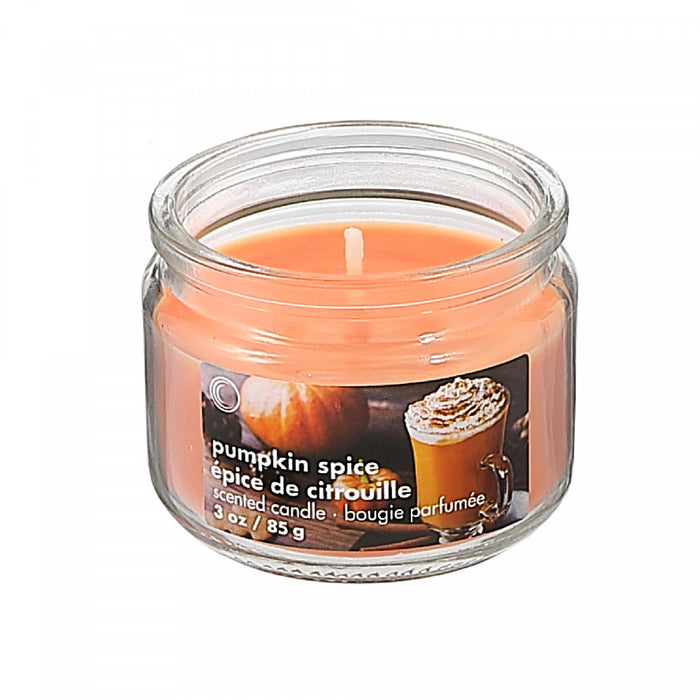 Pot parfumé de 3 oz en verre à arôme de citrouille épicée avec couvercle - ensemble de 4 bougies