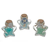 Bouteille en verre en forme d’étoile avec pierres, coquillages et décorations - ensemble de 6