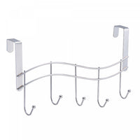 Delgado - accessoire pour la salle de bain à 5 crochets en forme de vagues à accrocher sur la porte