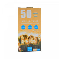 Jeu de 50 petites lumières pour l’intérieur et l’extérieur avec ampoules transparentes - ensemble de 2 jeux de lumières de Noël