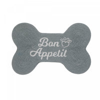 Tapis de plancher pour animaux « Bon appétit » en forme d’os en coton tressé
