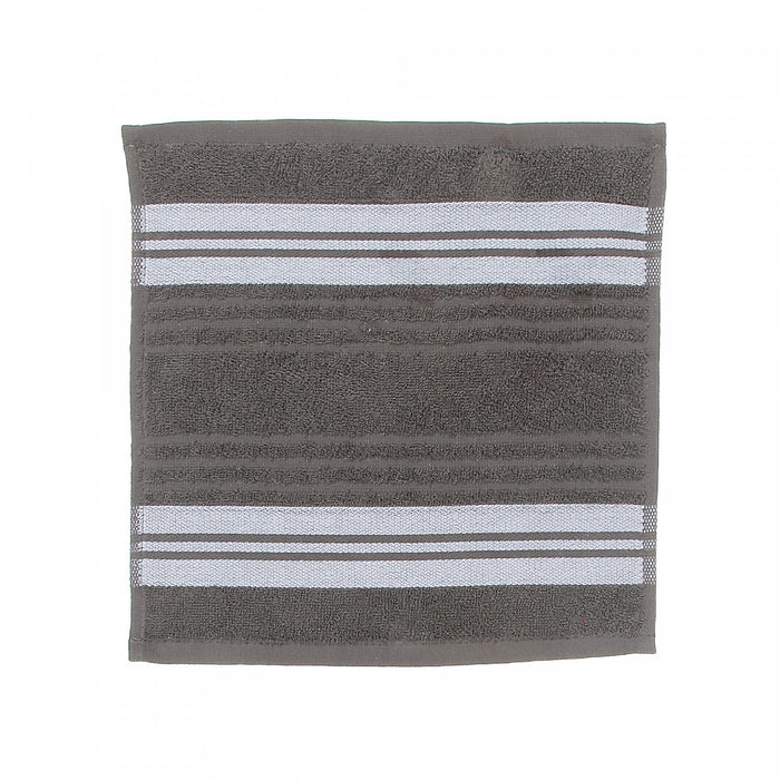 Débarbouillette gris froid 12 x 12 de luxe - ensemble de 6 serviettes