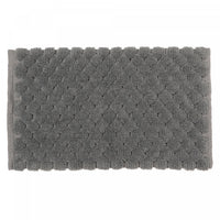 Tapis de salle de bain 20 x 32 gris tissé à la main avec pompon