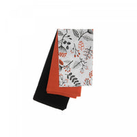Ensemble de 3 linges à vaisselle à motif de fleurs de kaki - ensemble de 2