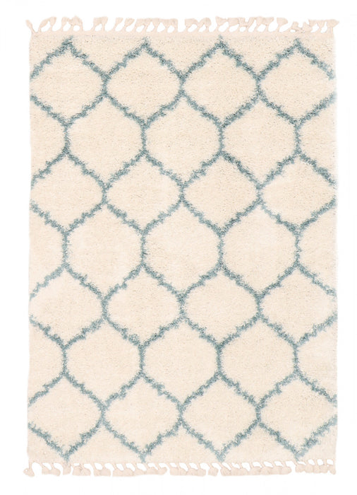 Carpette à poil long Helma Trellis crème 3 pi 11 po x 5 pi 11 po
