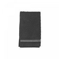 Essuie-mains brodé luxueux 16 x 27 noir - ensemble de 6 serviettes