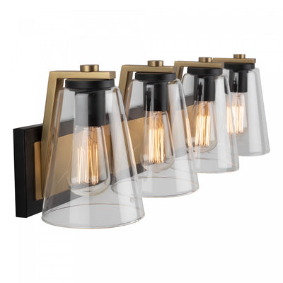 Treviso Black & Brass 3-Light Bathroom Vanity Light