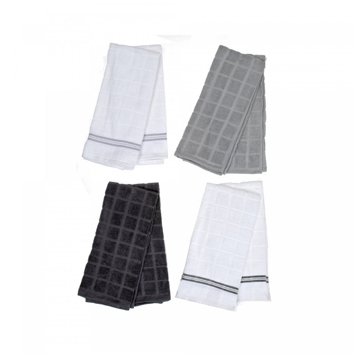 Paquet de 2 linges à vaisselle en tissu éponge à carreaux pour la cuisine