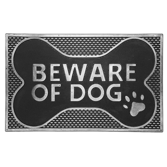 Tapis de plancher « Beware of Dog » en caoutchouc