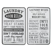 Panneau mural décoratif « Laundry Rules » en métal - ensemble de 2 décorations murales