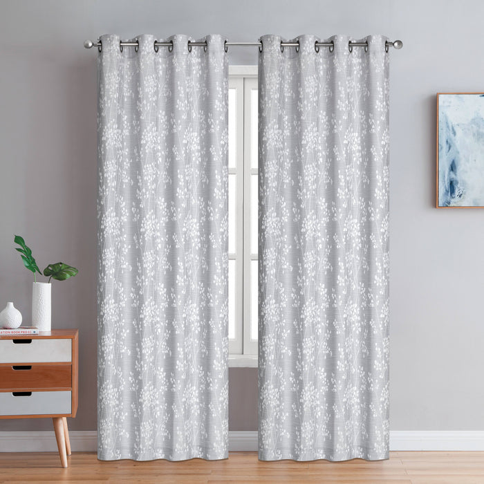 Paire de panneaux de rideaux gris à oeillets Preston - 54x95