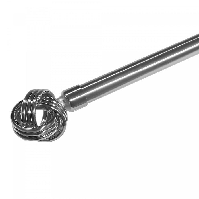 Ensemble de tringles à rideaux de 16 à 19 mm en métal avec fleuron en forme de nœud - couleur nickel