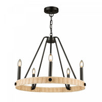  Lustre Perris noir à 5 ampoules 