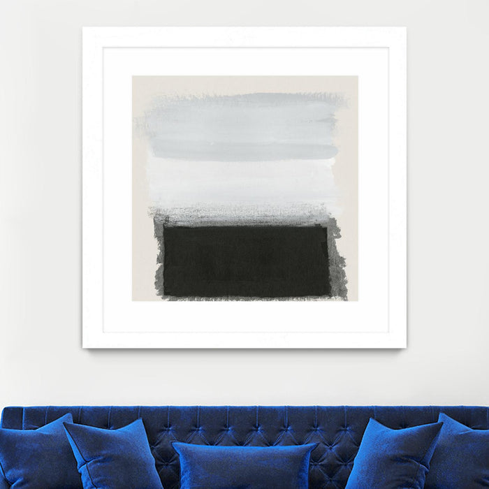 Œuvre d’art murale encadrée blanche et mate « Star Night Interlude » 30 x 30
