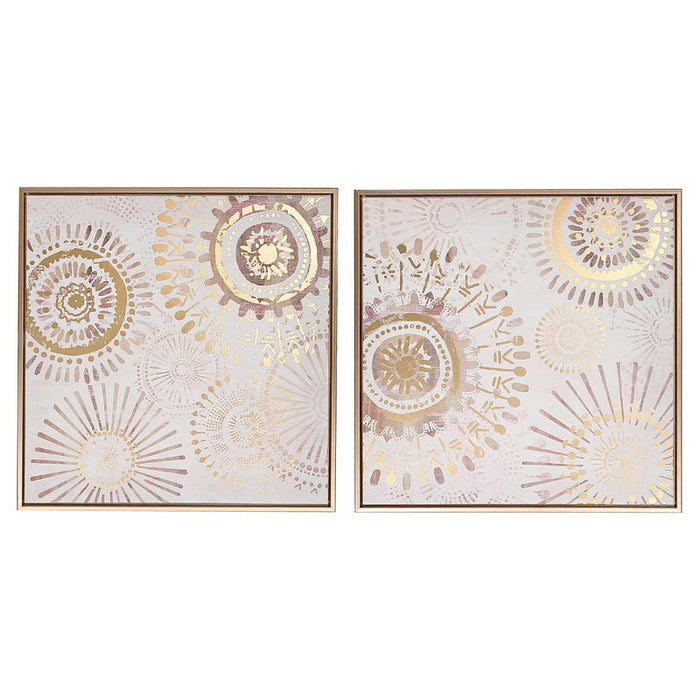 Œuvre d’art murale sur toile encadrée Helios avec impression en aluminium - ensemble de 2 décorations murales
