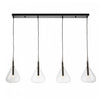 Luminaire suspendu Conic noir à 4 ampoules