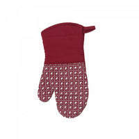 Mitaines de four en silicone rouge à motif géométrique - ensemble de 4