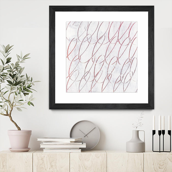 Œuvre d’art murale encadrée noire et mate « Hula I » 36 x 36