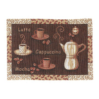 Napperon 13 x 18 en tapisserie orné de types de café - ensemble de 12