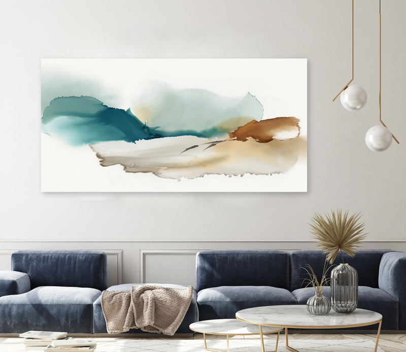 Œuvre d’art murale Giant Art « Inky Blue Mountains » 72 x 36