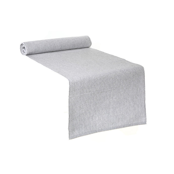 Chemin de table gris clair en chambray côtelé - ensemble de 2