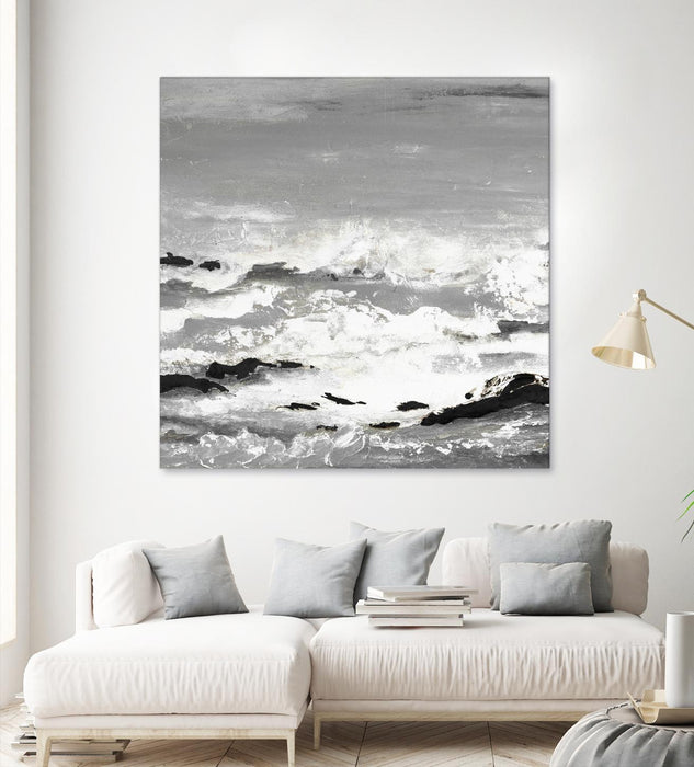 Œuvre d’art murale Giant Art « Rocks And Waves » 72 x 72