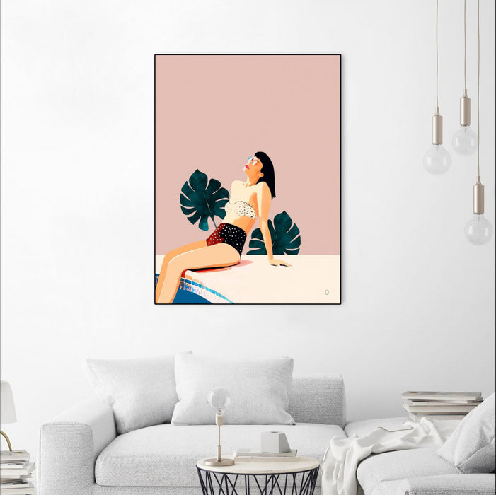 Œuvre d'art murale sur toile encadrée noire « Sunday » 24 x 32