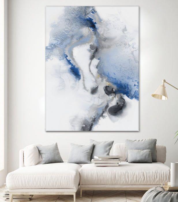Œuvre d’art murale Giant Art « Watercolour Blue Ii » 72 x 54