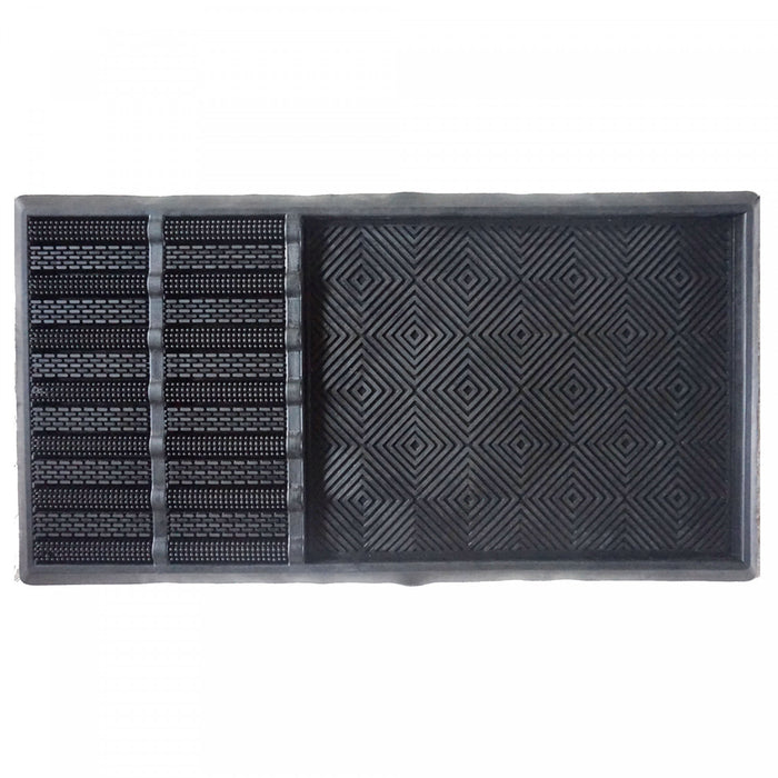 Tapis de plancher pour essuyer et ranger les bottes, en caoutchouc noir