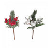 Décoration florale avec baies et pin - ensemble de 12 fleurs artificielles