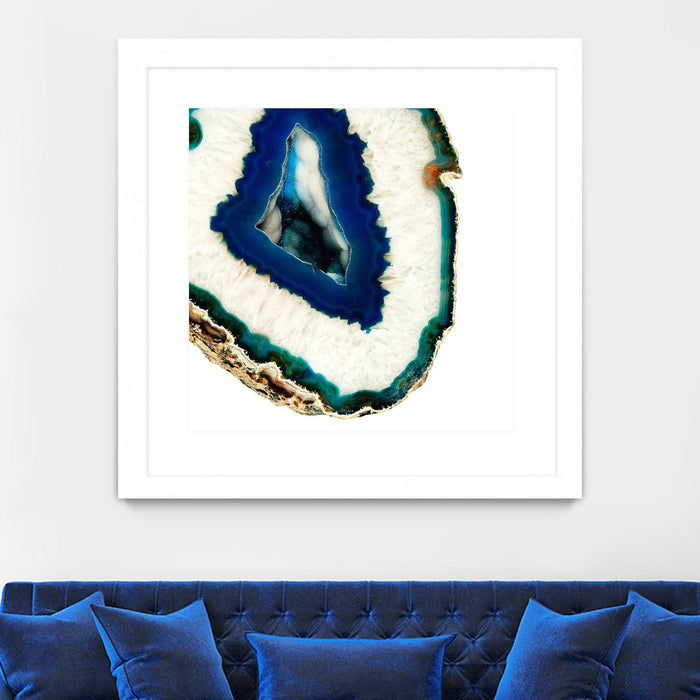 Œuvre d’art murale encadrée blanche et mate « Mediterranean Agate A » 30 x 30