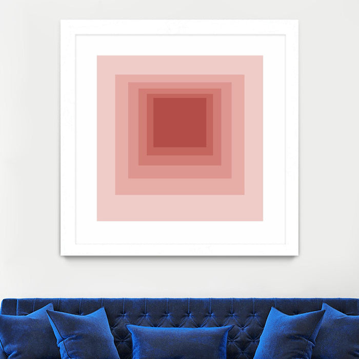 Œuvre d’art murale encadrée blanche et mate « After Josef O » 30 x 30