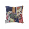 Coussin 18 x 18 en tapisserie orné de gens masqués frappant à la porte - ensemble de 2