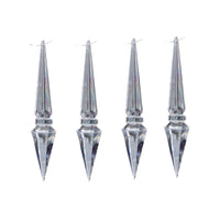 Paquet de 4 glaçons de 5 po en acrylique en forme de diamant - ensemble de 2 ornements de Noël