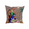 Coussin à DEL 18 x 18 en velours orné d’une crèche de Noël - ensemble de 2 coussins