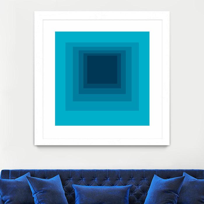 Œuvre d’art murale encadrée blanche et mate « After Josef D » 30 x 30