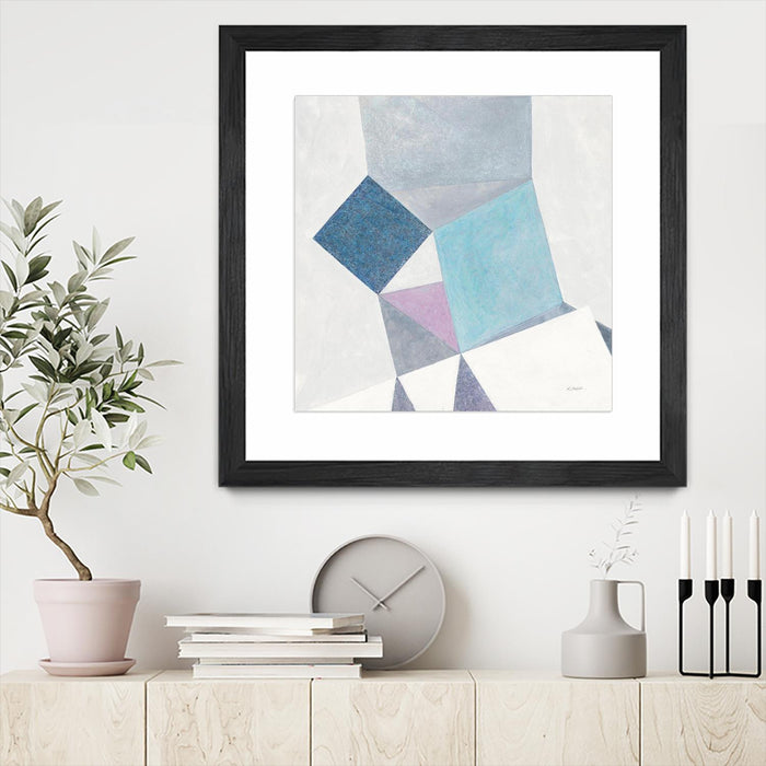 Œuvre d’art murale encadrée noire et mate « Bay Bridge V1 » 30 x 30